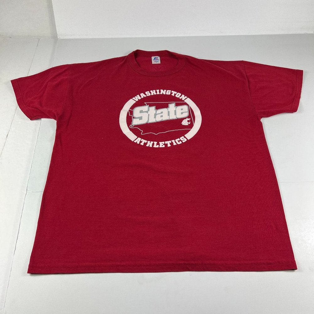 VTG Russell Washington State Cougars Shirt Adult Large Red Short Sleeve Tee